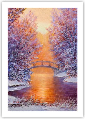 Produktbild von Poster - Poster ohne Rahmen - Brücke Schnee Wald - 50x70 cm - Wand Bild - Wanddeko - Wandbilder - Kunstposter - Wandposter - Bilder - Kunstdruck - Wanddekoration - Wandbild - P2XPA50x70-4545