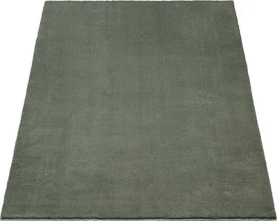 Obrázek produktu pro Kulatý koberec Unyqoos® Loft – koberec s krátkým vlasem z mikrovlákna, průměr 120 cm, tmavě zelený, 100% polyester, jednobarevný, s protiskluzovou spodní stranou, lze prát v pračce