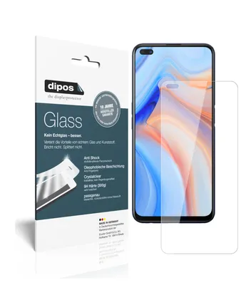 Produktbild von 2x Schutzfolie für Oppo Reno4 Z 5G - Anti-Shock 9H Folie dipos Glass Kunststoffglas