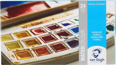 Productafbeelding van Van Gogh aquarelverfset, plastic zakkendoos, 24 halve potten Algemene selectie