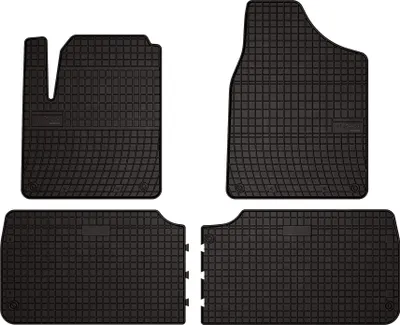 Produktbild von Gummifußmatten passend für Volkswagen Sharan I (Minivan, Bj. 1995-2010) –  schwarz, passgenau, mit Befestigungen set 4 Stk. - Gummi-Automatten