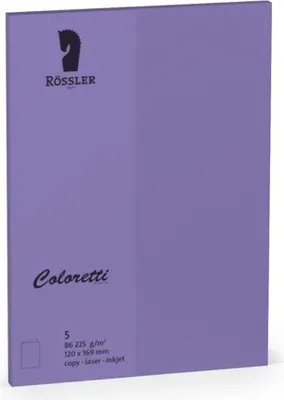 Imagen del producto de Rössler Papier 220719592: Tarjetas dobles "Coloretti" - formato B6, 5 unidades, color lila