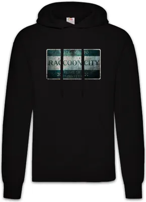 Produktbild von Urban Backwoods Raccoon City Sign, Herren Hoodie, Farbe: Schwarz, Größe: M