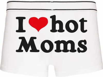 Produktbild von Boxershorts - Mann - Boxer-0049-man-white-h-M - weiß - M - hinten - I Love Liebe Mums - lustiges Motiv - Spruch - Unterwäsche - Unterhose - Freizeit - lustig