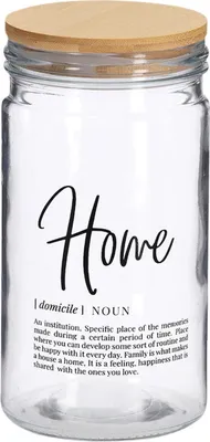 Produktbild von Vorratsglas - H 19,5 cm - 1000 ml - Transparent - Braun - Schwarz - Bambus - Glas