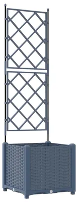 Obrázek produktu pro vidaXL Zahradní květináč šedý, 40 x 40 x 143 cm, vyrobený z polypropylenu (PP)