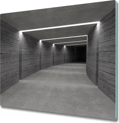 Produktbild von Glas Herdabdeckplatte 60x52 cm Spritzschutz Glasabdeckplatte Schneidebrett Beton