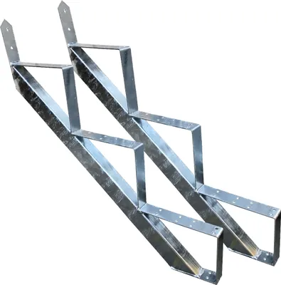 Produktbild von Treppenrahmen 3 stufig Stahl-Treppe Verzinkt Treppenholm Geschosshöhe 53cm