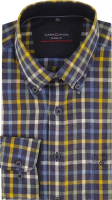 Produktbild von Casa Moda Hemd Casual Fit blau gelb kariert