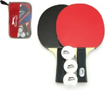 Immagine prodotto di Set da ping pong Slazenger - 6 pezzi - 2 racchette - 3 palline - sacca di custodia