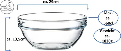 Produktbild von Empilable Glas Schale 29cm -1 Stück stapelabr