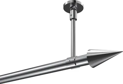 Produktbild von Interdeco Gardinenstange / Vorhangstange Chrom, Typ Sonette Savio (Kegel) ohne Ringe, Deckenmontage, 20 mm Ø 1-läufig, 360 cm
