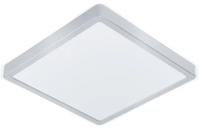 Image de EGLO LED Plafonnier Molay, 1 flamme en acier et plastique, plafonnier argenté, blanc, lampe LED à poser blanc chaud, L x l 28,5 cm