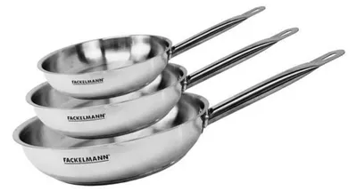 Immagine prodotto di Set of 3 frying pans 20. 24 and 28 cm in stainless steel Fackelmann Eterna