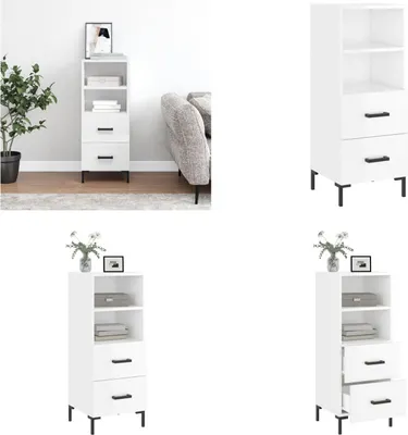 Image de vidaXL Sideboard Blanc brillant 34,5x34x90 cm Matériau dérivé du bois - Sideboard - Sideboards - Armoire - Armoires