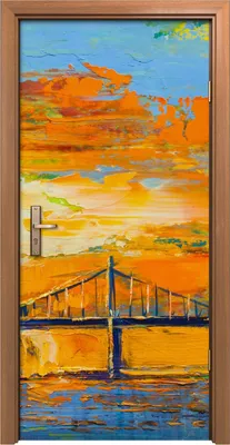 Produktbild von Türposter 90x200 cm Türaufkleber Türtapete Türfolie Klebefolie Abstrakte Malerei von Wolkenkratzern