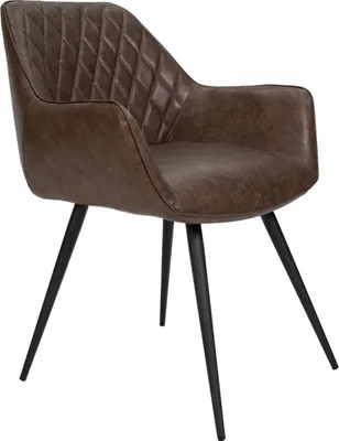 Produktbild von Happyment Moderner Esszimmerstühl – Taupe – Kunstleder – Metallbeine – Sitzhöhe 49cm – 1 Stück