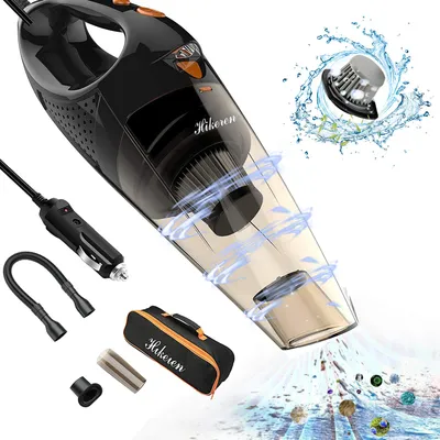 Produktbild von Hikeren Handstaubsauger, Hikeren Auto Staubsauger DC 12-Volt 106W 4500 Saugkraft , mit LED-Licht und Eins HEPA-Filter