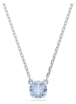 Image de Collier Swarovski Stilla, bleu, collier pour femme plaqué rhodium avec pendentif et chaîne