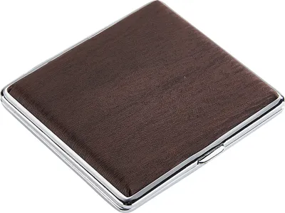 Produktbild von ZIGARETTENETUI "Wooden" für 20 Zigaretten Leder Holz Optik Zigarettenbox Zigarettendose Etui Case Box Dose 40 (Dunkelbraun)