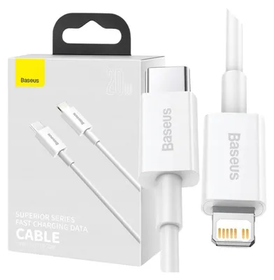 Image de USB-C to Lightning Cable Baseus Superior Series, 20W, 2.4A, 1m, White CATLYS-A02