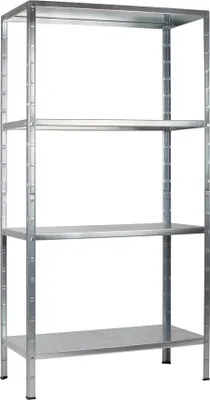 Produktbild von SCHULTE Regalwelt Steckregal mit 4 PowerMAX Fachböden, 65 kg Tragkraft, 190x100x40 cm (HxBxT), verzinkt (Lagerregal, Werkstattregal, Kellerregal