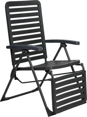 Obrázek produktu pro Zahradní nastavitelné křeslo Lifetime - kempingové křeslo a lehátko na zahradu - skládací zahradní nábytek 104 x 62 x 151 cm - černá barva