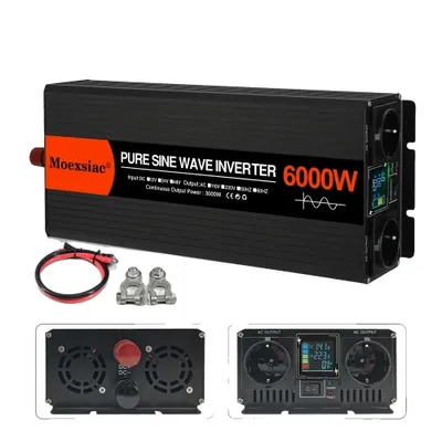 Productafbeelding van Zonnemiddelaar, zuivere sinusgolf, compatibel met EU-stopcontacten, 12V, 6000W