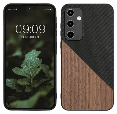Produktbild von kwmobile Hülle kompatibel mit Samsung Galaxy A35 - Handyhülle - Handy Schutzhülle - Smartphone Cover - Dunkelbraun Schwarz