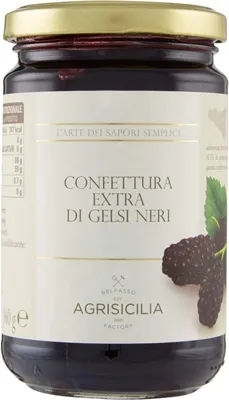 Produktbild von Agrisicilia Confettura Extra di Gelsi Neri zusätzliche Marmelade von schwarzen Mulberries - 6x 360 g