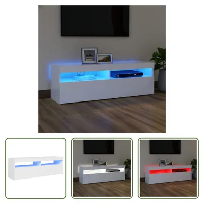 Produktbild von The Living Store TV-Schrank mit LED-Leuchten Weiß 120x35x40 cm