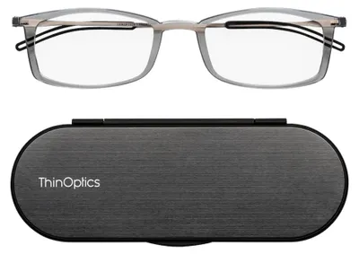 Produktbild von ThinOptics Computerlesebrille mit einer Stärke von 1,0 Transparenter-Rahmen - Computerlesebrille mit Blaulichtblocker - Uni Männer und Frauen Computerbrille