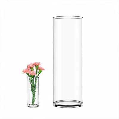 Obrázok produktu pre Sklenená váza, valcovitý tvar, výška 35 cm, priemer 12 cm, vhodná na kvety a rastliny
