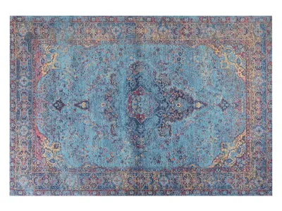 Produktbild von BELIANI Teppich Blau aus Baumwolle 160 x 230 cm Rechteckig Orientalisch Kurzflor für Wohnzimmer Schlafzimmer Esszimmer