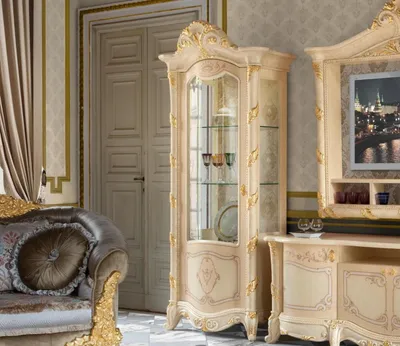 Produktbild von Schränke Anrichte Italienische Möbel Holz Vitrine Schrank Vitrinen Wohnzimmer