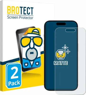 Produktbild von 2x BROTECT Schutzfolie für Apple iPhone 15 / 15 Pro Displayschutz Displayschutzfolie Folie Matt Entspiegelungsfolie