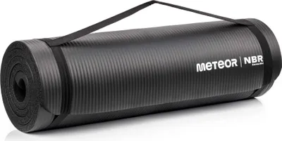 Produktbild von Meteor Gymnastikmatte NBR 1,5cm dick Schwarz Rutschfest Fitness Yoga 182x62cm