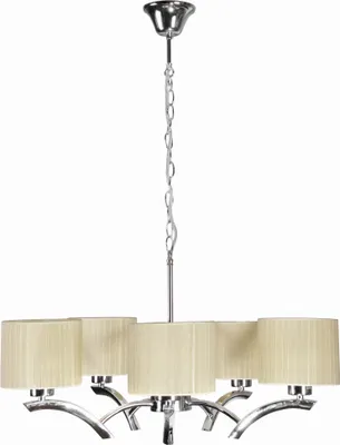 Zdjęcie produktu dla Żyrandol DRAGA chromowany-ecru 5xE27x60W metal wym:95x58x58cm IP20 Candellux