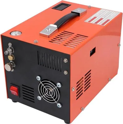 Image de Réservoir sous pression de 30 MPa pour fusil de paintball - réservoir externe avec système de refroidissement par ventilateur intégré et indicateur de température.
