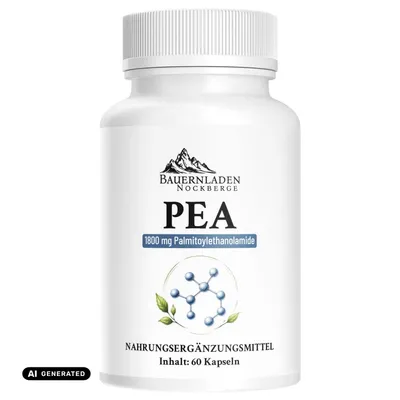 Produktbild von Bauernladen Nockberge | PEA 1800 mg Palmitoylethanolamide | 60 Kapseln, KI-generiertes Bild