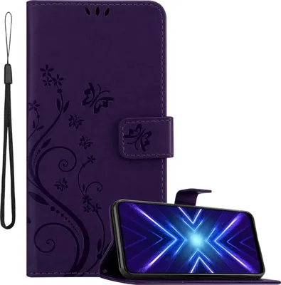 Image de Cadorabo Housse pour Honor 9X en FLORAL VERT LILAIS Housse de protection au design floral avec fermeture magnétique, fonction stand et porte-cartes Flip Case Flower Cover Etui Handy Klapphülle Book Tasche