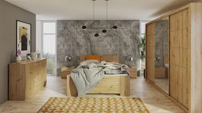 Obrázek produktu pro Nábytek do ložnice s postelí 160x200 CORTLAND 3 - dub artisan