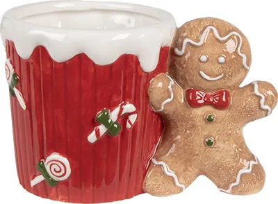 Produktbild von Clayre & Eef Tasse Pfefferkuchenmann 350 ml Rot Braun Keramik