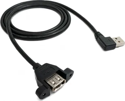 Zdjęcie produktu dla SYSTEM-S Kabel USB 2.0 100 cm z gniazda typu A do wtyczki kątowej czarny