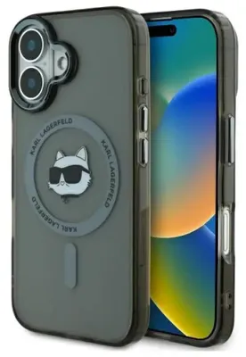 Immagine prodotto di Karl Lagerfeld Klhmp16Mhlschk Iphone16 Plus 6.7 Czarny/Nero Custodia rigida Iml metallo Choupette Head Magsafe