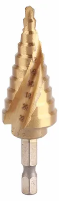 Produktbild von Stufenbohrer Hochgeschwindigkeitsstahl-Lochschneiderwerkzeug mit Sechskantgriff zum Bohren von Holz 4 mm 22 mm