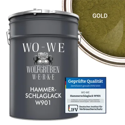 Produktbild von Hammerschlaglack Hammerschlag Effektlack Metallschutzlack W901 Gold - 2,5L