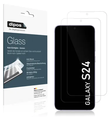 Produktbild von 2x Schutzfolie für Samsung Galaxy S24 - Anti-Shock 9H Folie dipos Glass Kunststoffglas