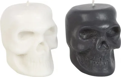 Produktbild von Schwarz-Weiße Totenkopf Duft Kerzen Sortiert 1 Stück