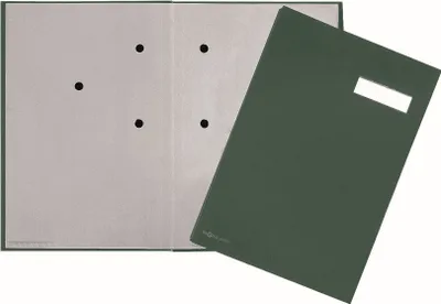 Produktbild von Unterschriftsmappe 20 Fächer Leinen grün Packung mit 10 Stück